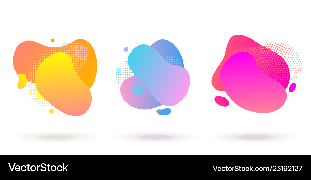 Liquid color shapes with halftone pattern Liquid color shapes with halftone pattern vector image