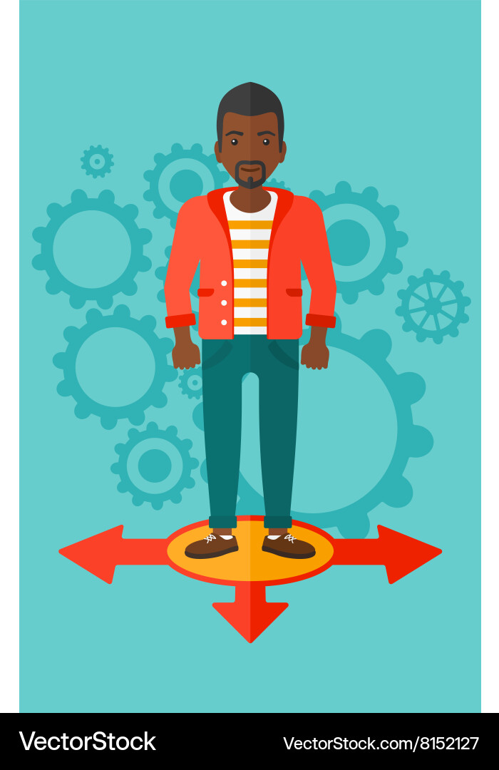 Man choosing way Vector Image