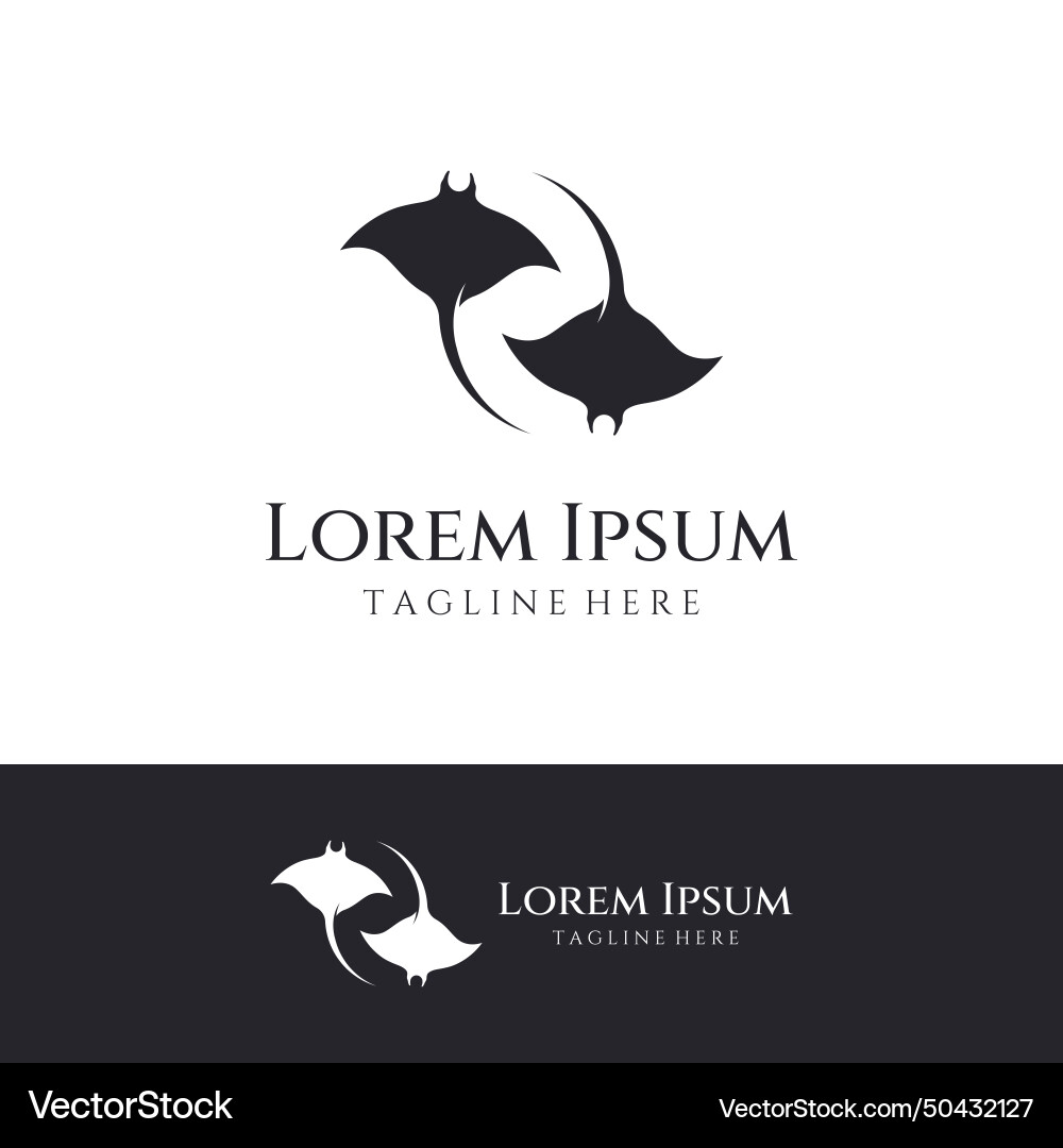 Marine Tier stingray oder batoidea logo design Marine Tier stingray oder batoidea logo design vektorbild