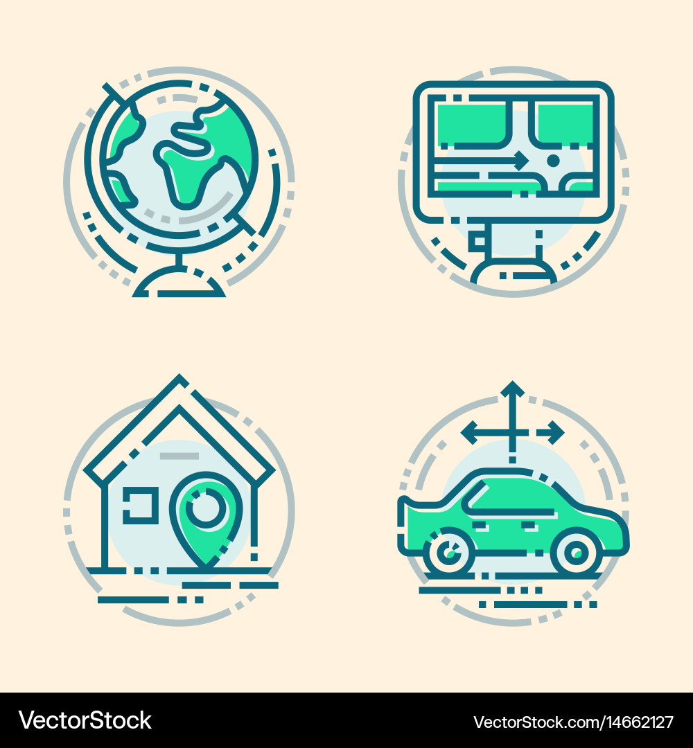 Navigation direction maps sign traffic and more vector image