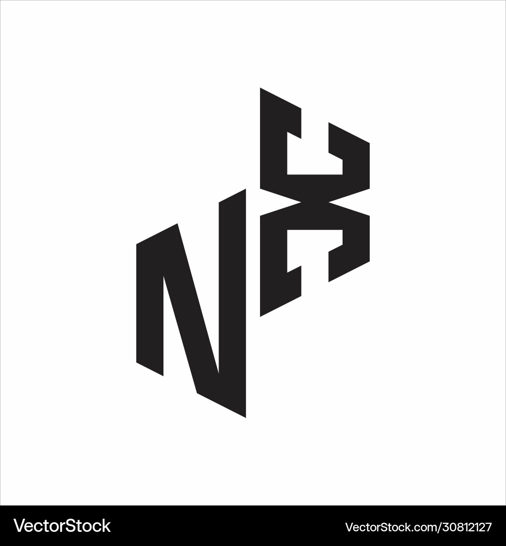 Nx initial letters logo monogram with up to down vector image