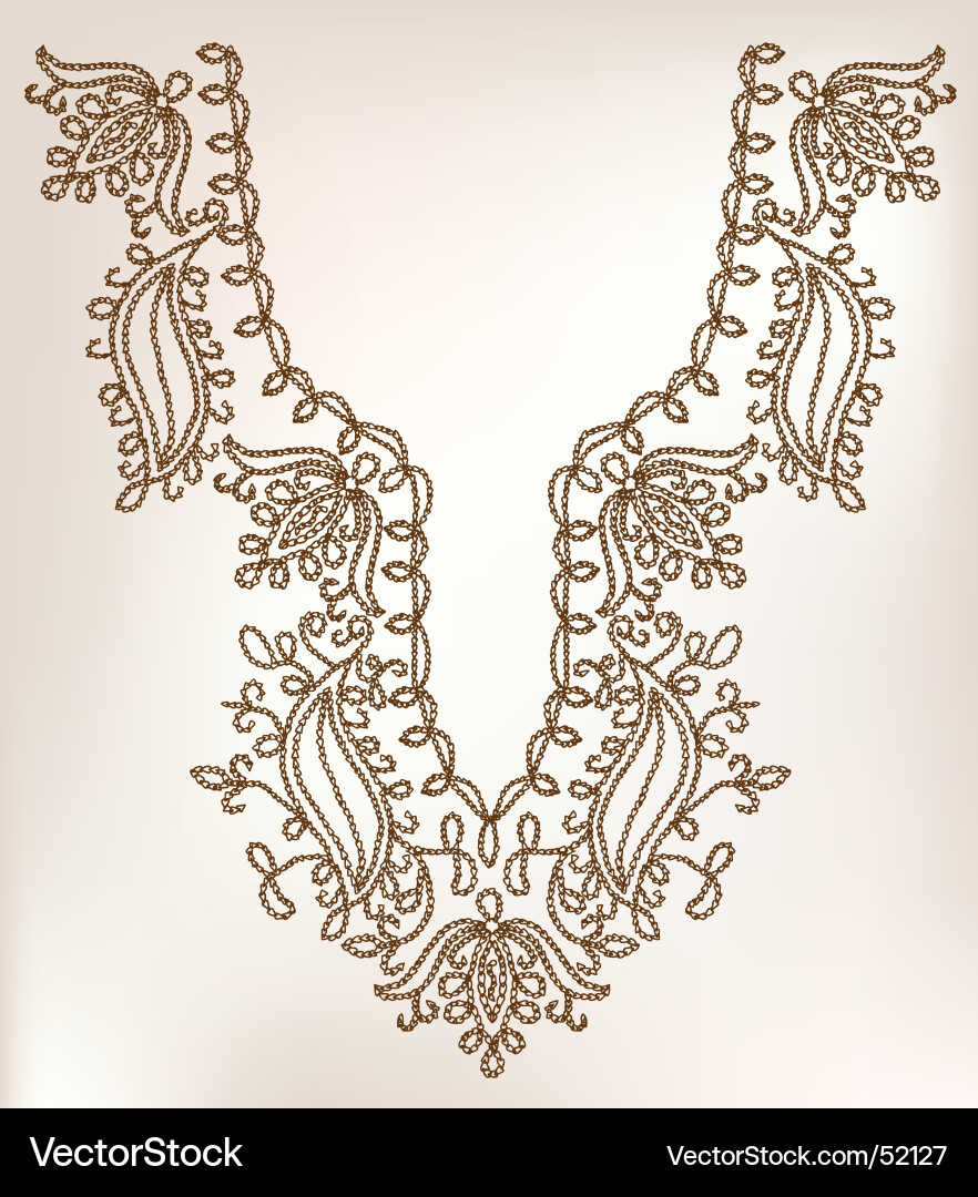 Ornate Paisley Neckline Vector Image