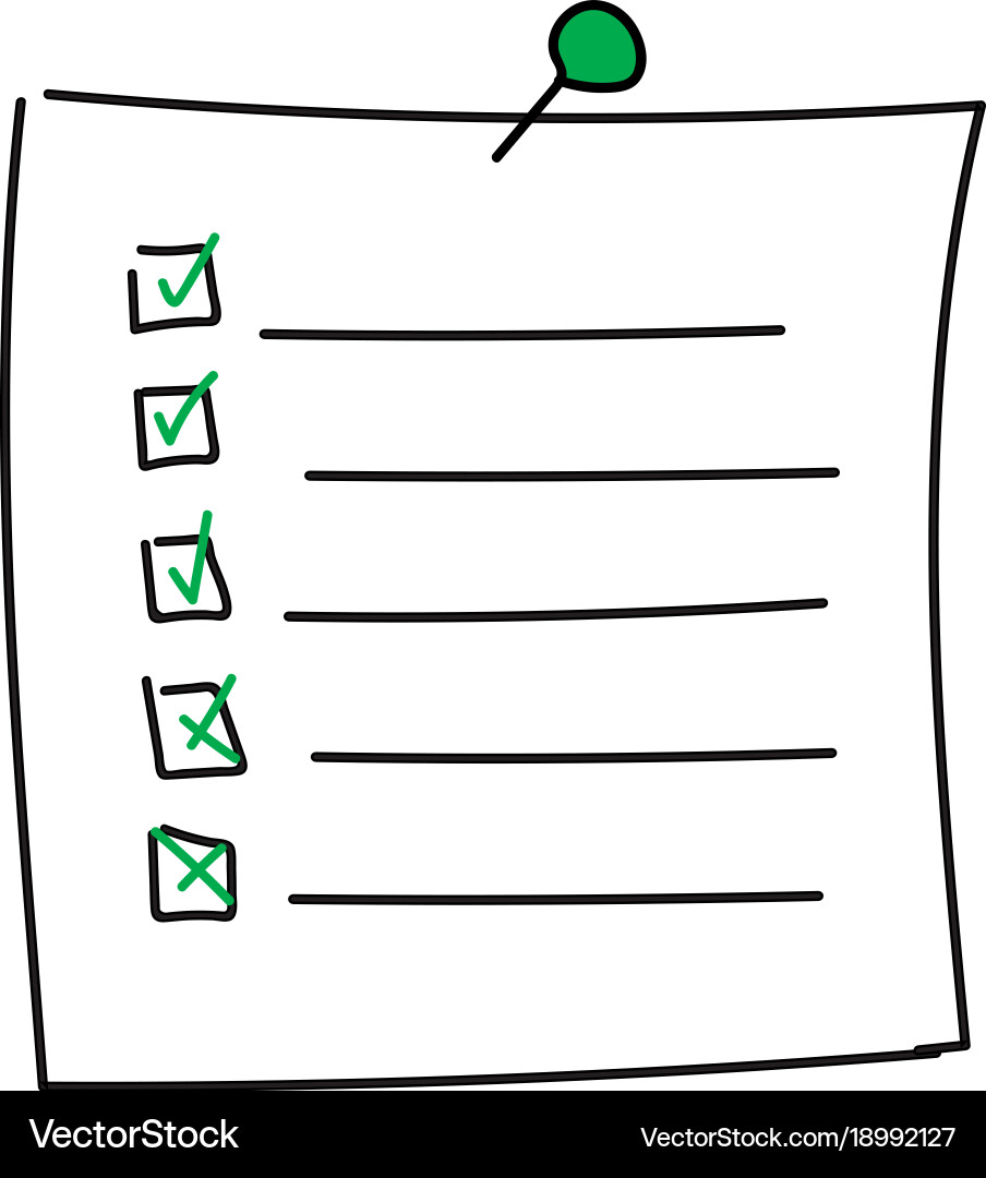 Outline check to do list bullet vector image
