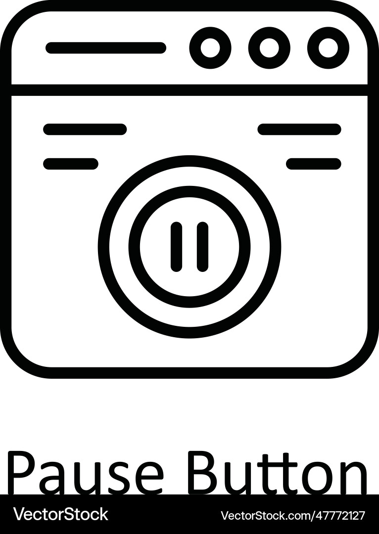 Pause button outline icon design vector image