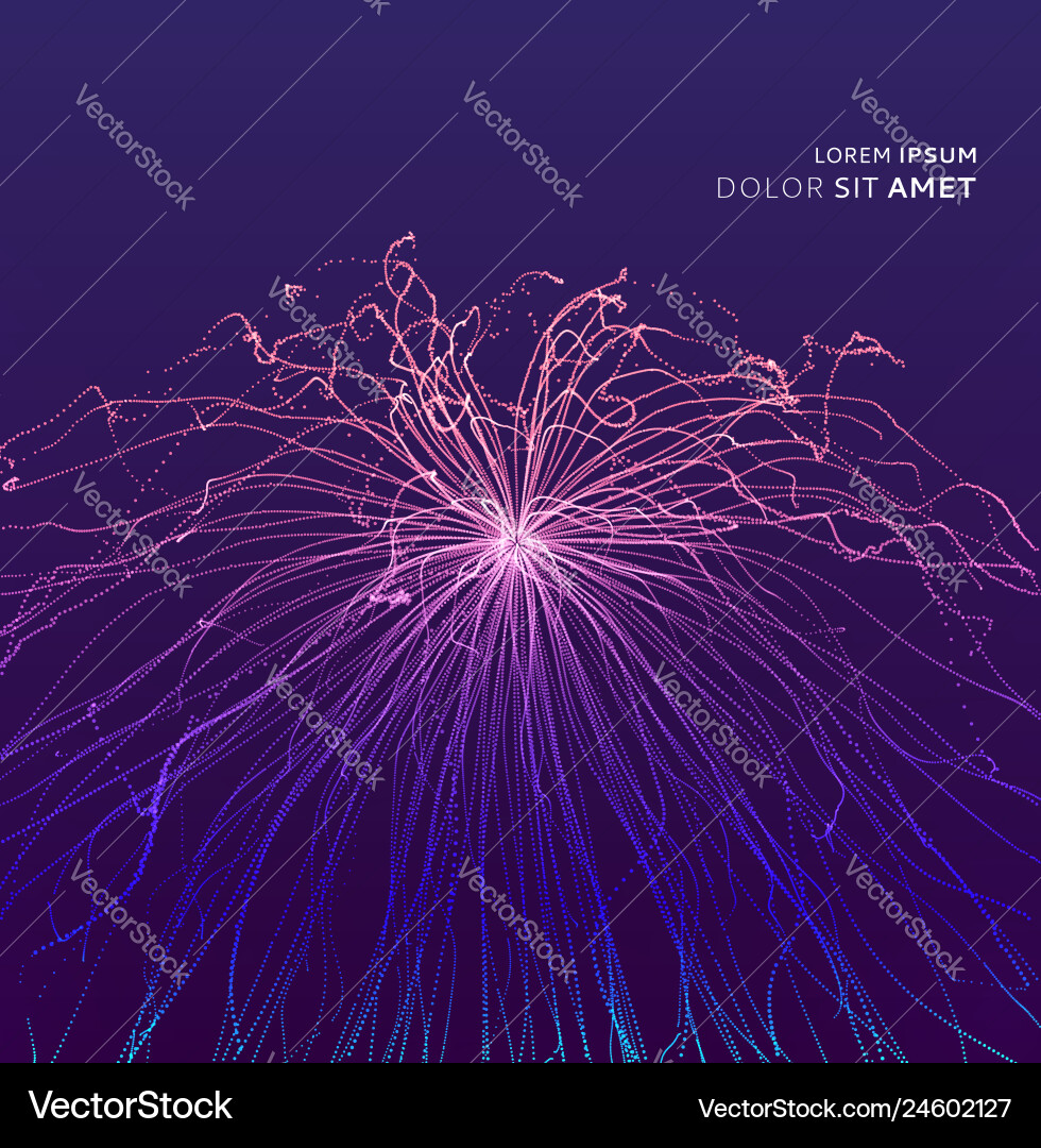 Point explode array with dynamic emitted 3d grid Point explode array with dynamic emitted 3d grid vector image