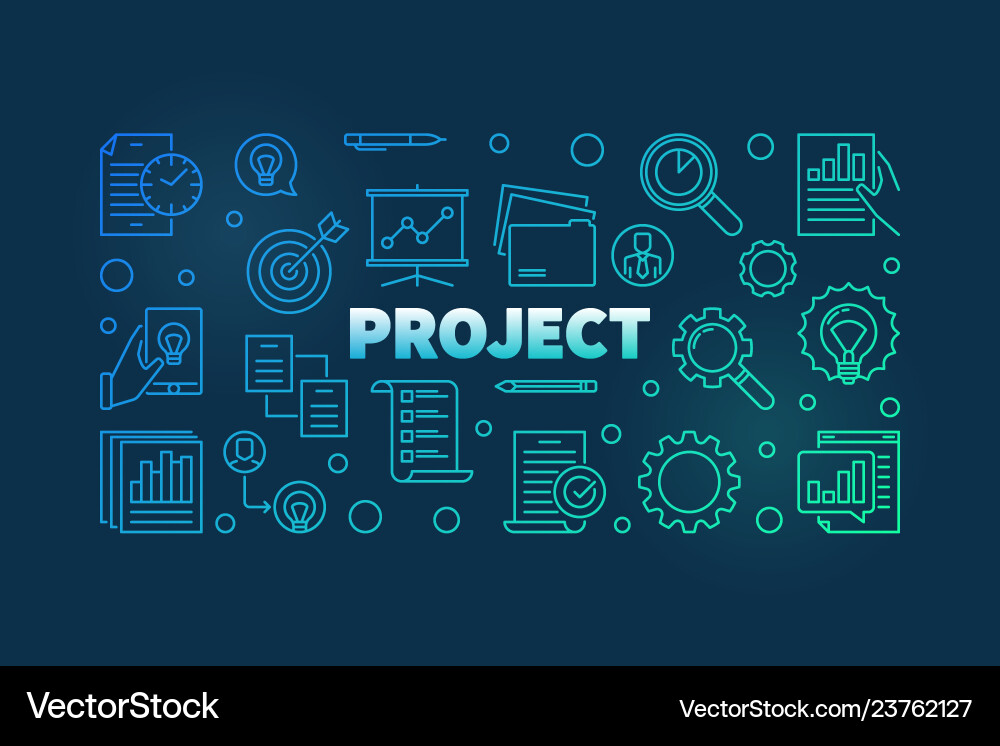 Project outline colorful banner business Project outline colorful banner business vector image