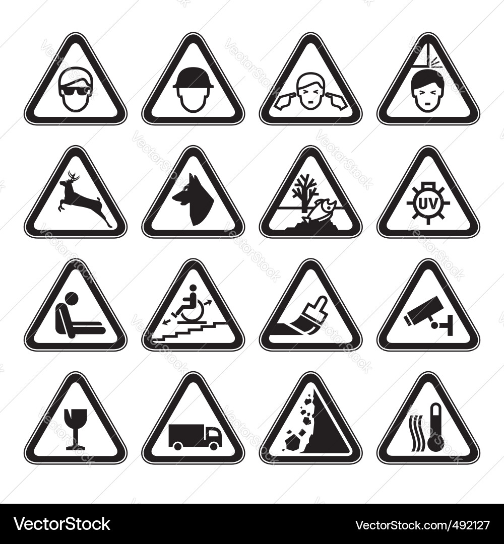 Safety Warning Signs Collection Vector Image