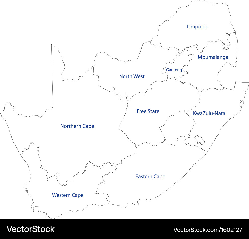 South Africa Map Provinces vector image