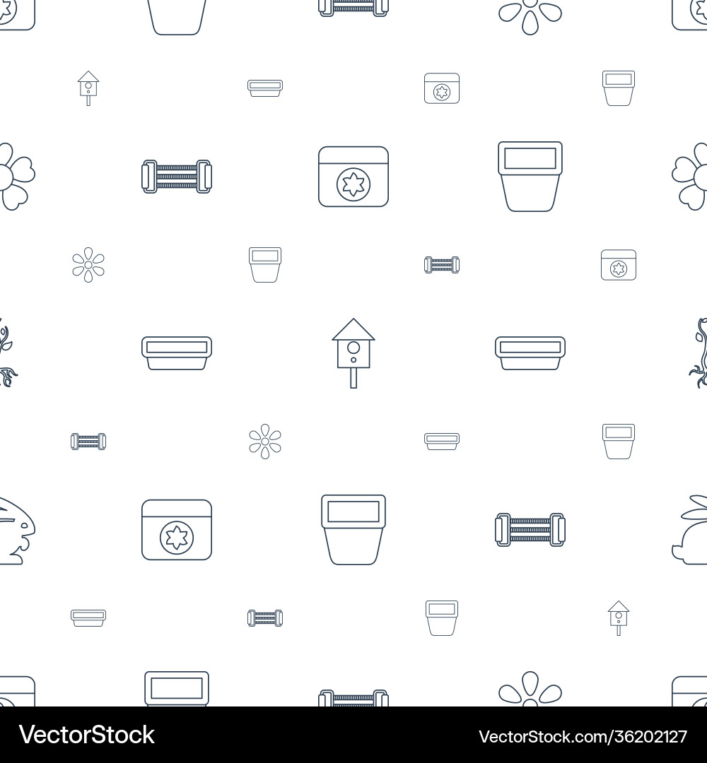 Spring icons pattern seamless white background vector image