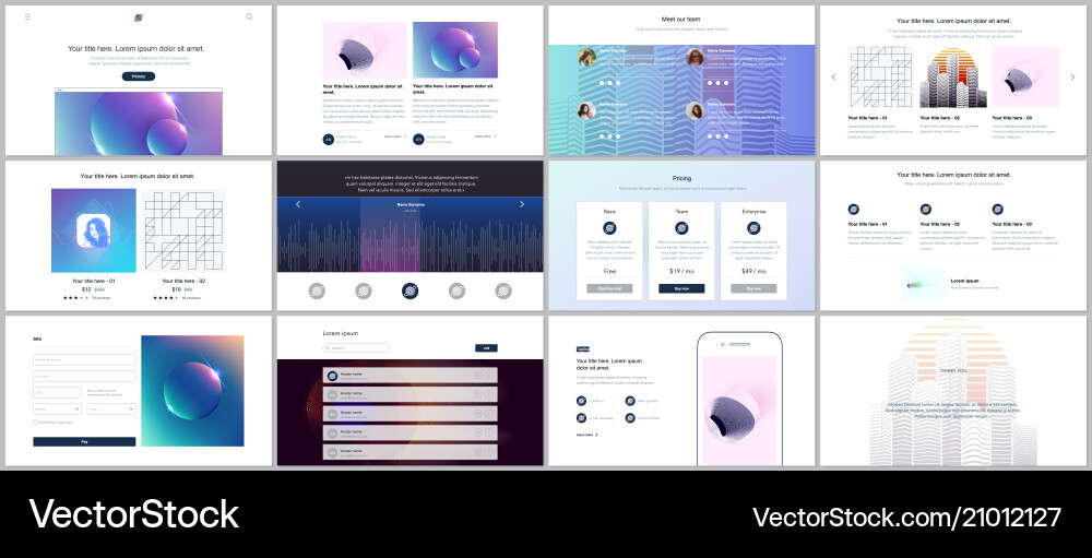 Templates for website design minimal Templates for website design minimal vector image