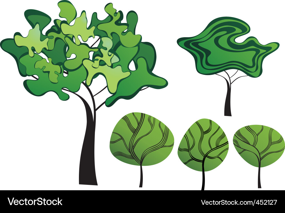 Tree set vector image
