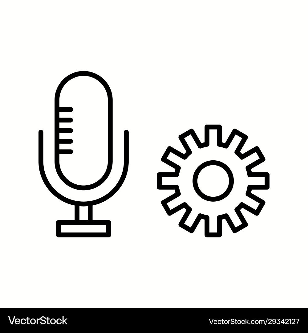 Unique microphone setting line icon vector image