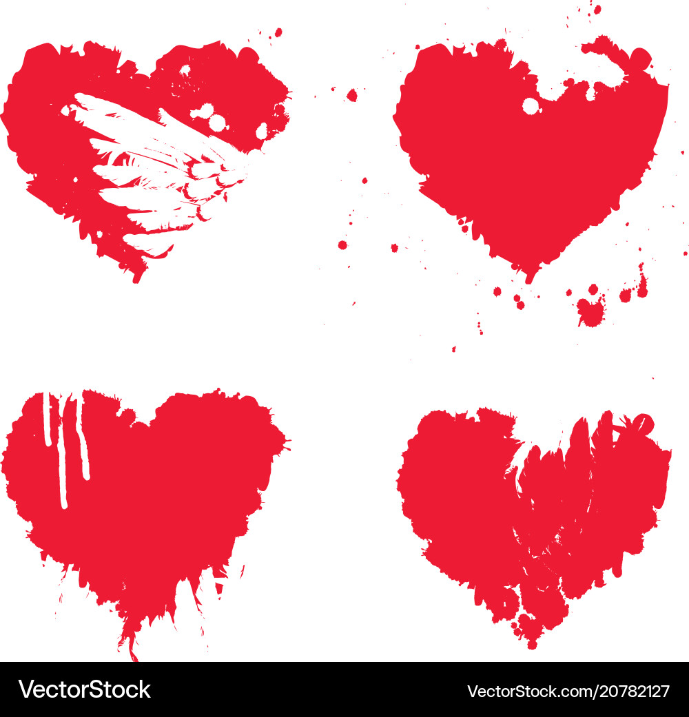 Watercolor abstract heart with splashes of blood Watercolor abstract heart with splashes of blood vector image
