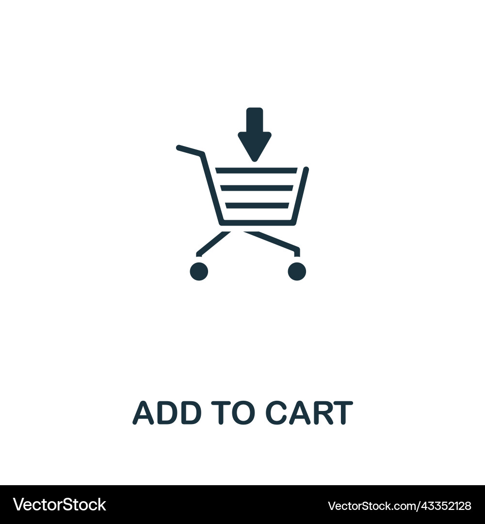 Add to cart icon monochrome simple line online Add to cart icon monochrome simple line online vector image