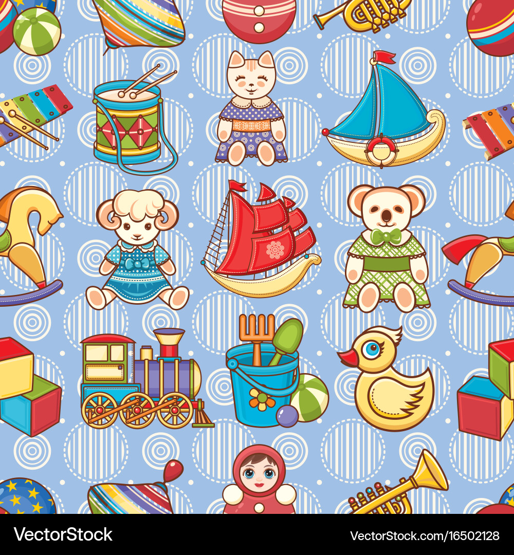Child toy seamless pattern design element Vector Image