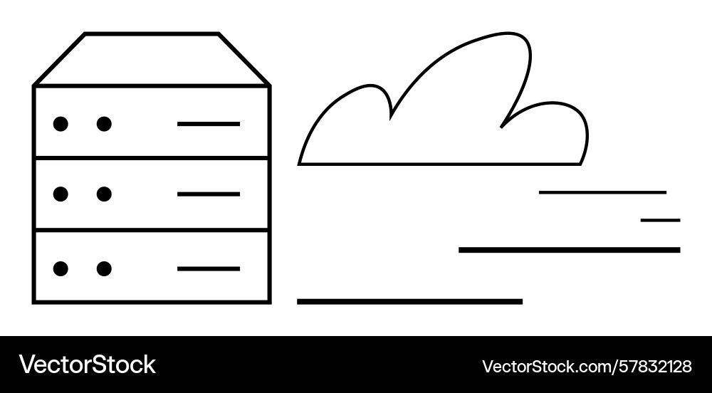 Cloud computing concept with server rack and data Vector Image