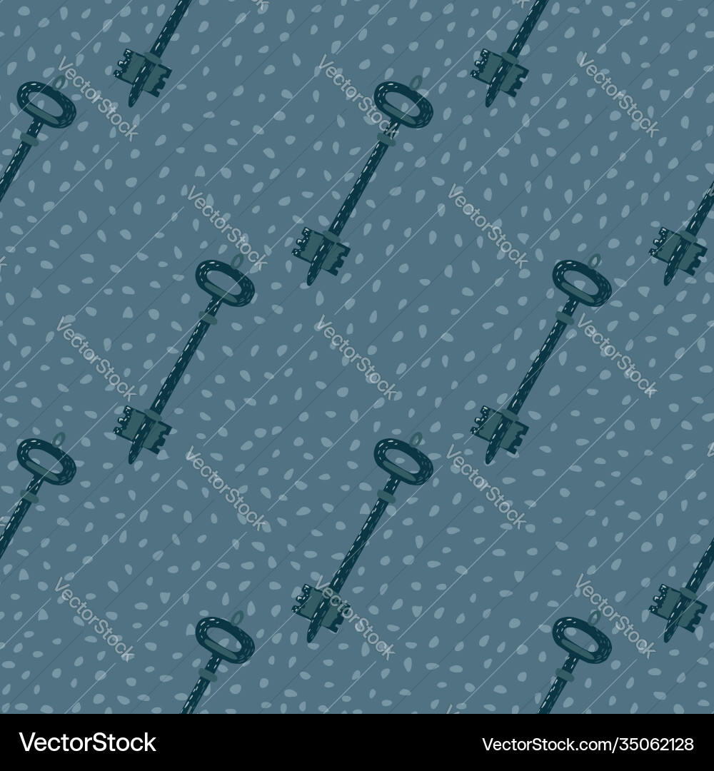 Diagonal located keys ornament seamless pattern Vector Image