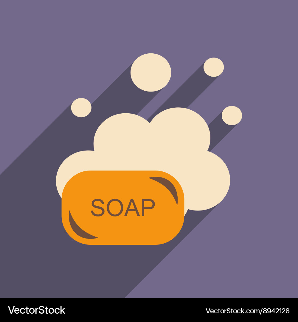 Flat with shadow icon and mobile application soap vector image