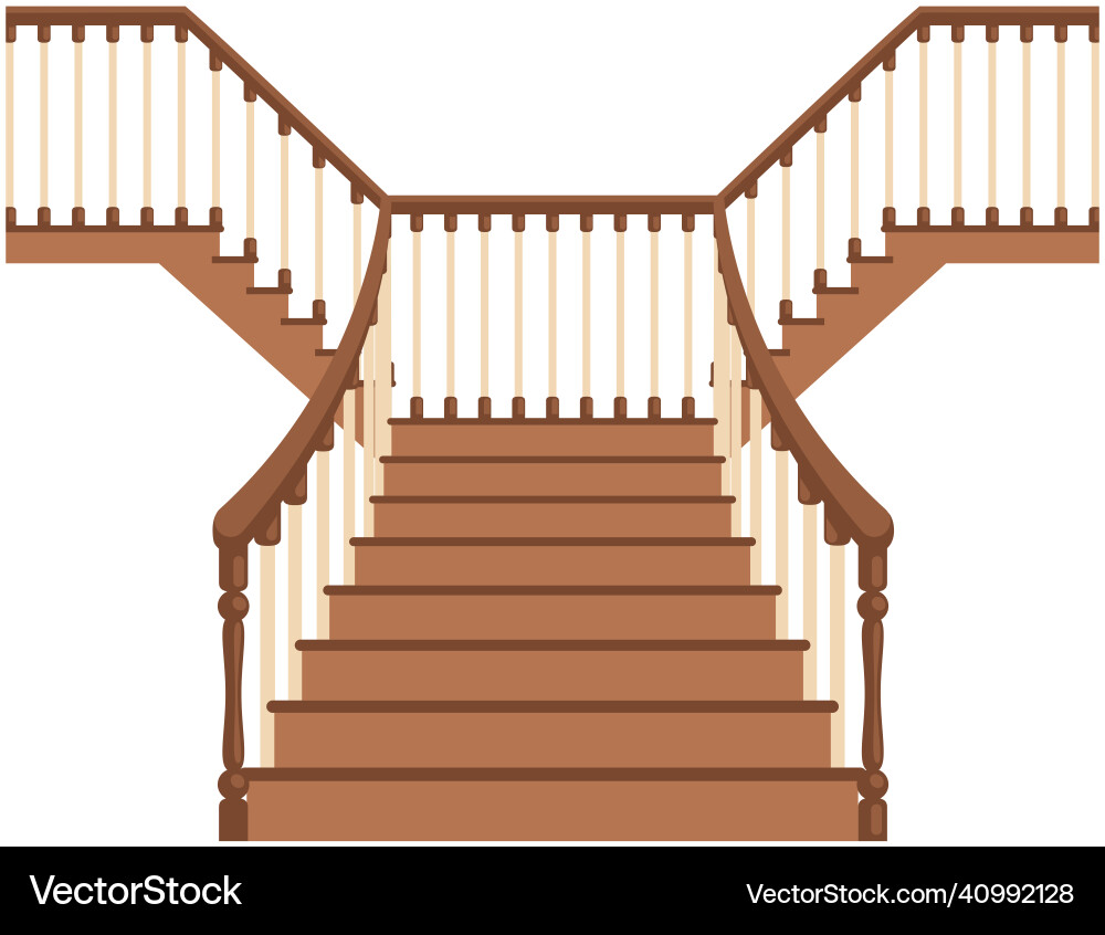 Ladder with steps balusters and handrails stairs Ladder with steps balusters and handrails stairs Vector Image