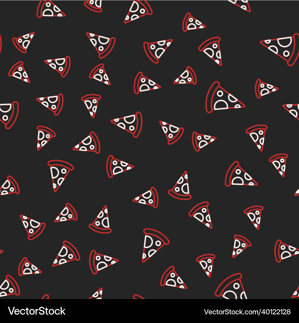 Line slice of pizza icon isolated seamless pattern Line slice of pizza icon isolated seamless pattern vector image