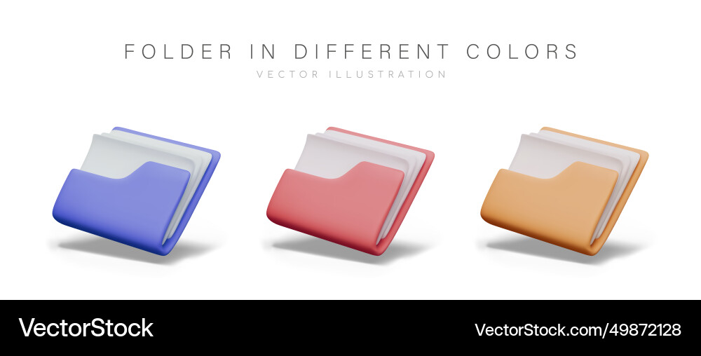 Realistic file folder with blank wrapper and white Realistic file folder with blank wrapper and white vector image