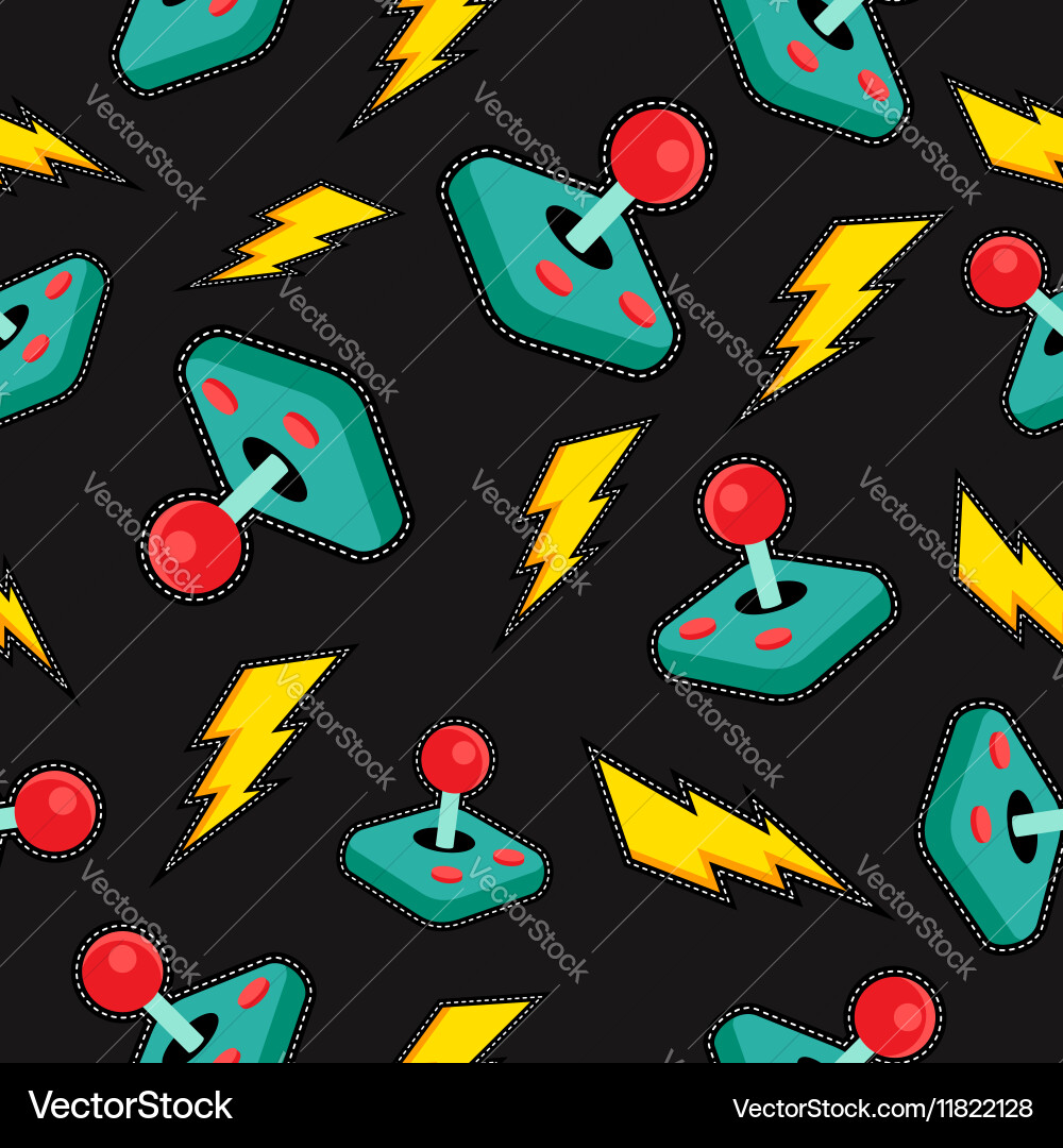 Retro Arcade Joystick Pattern vector image