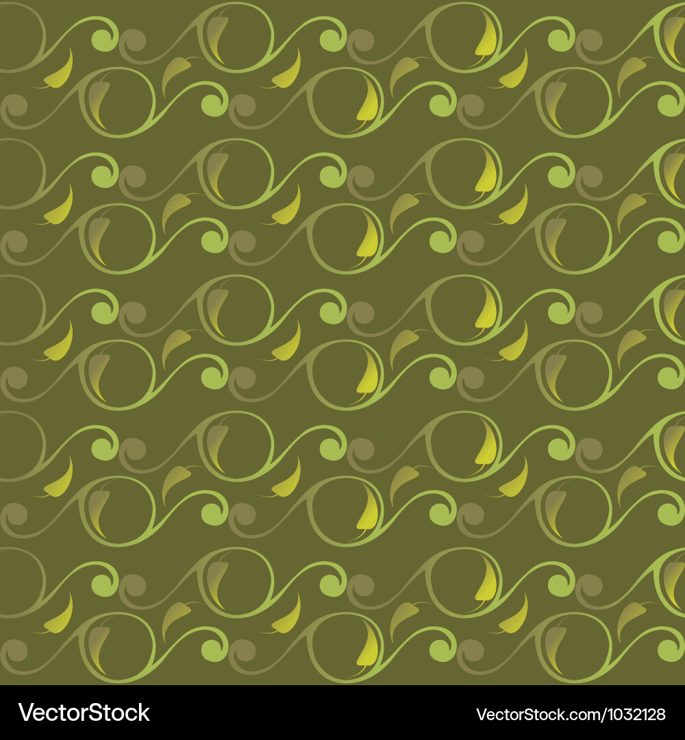 Seamless pattern with swirls and leaves Vector Image