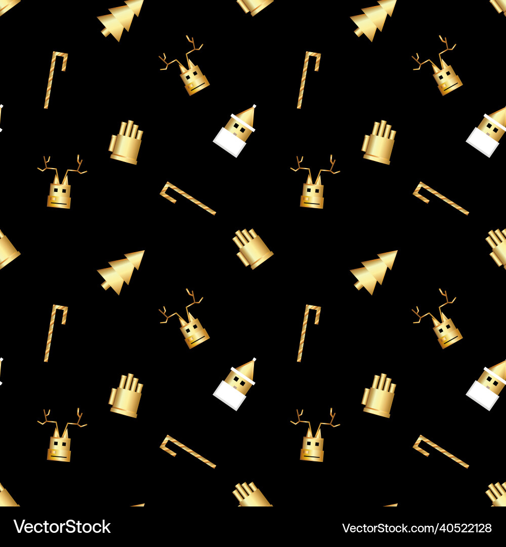 Sharp cornered christmas object pattern created vector image