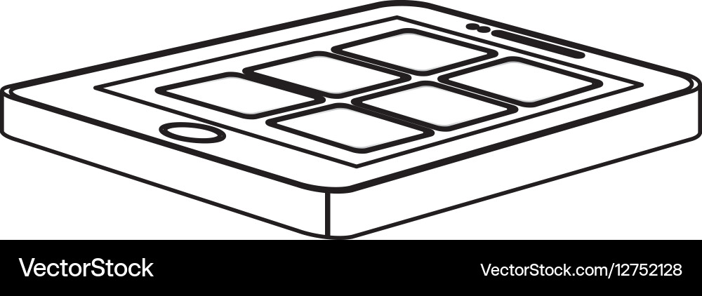 Smarthphone with app thumbnails on screen icon vector image