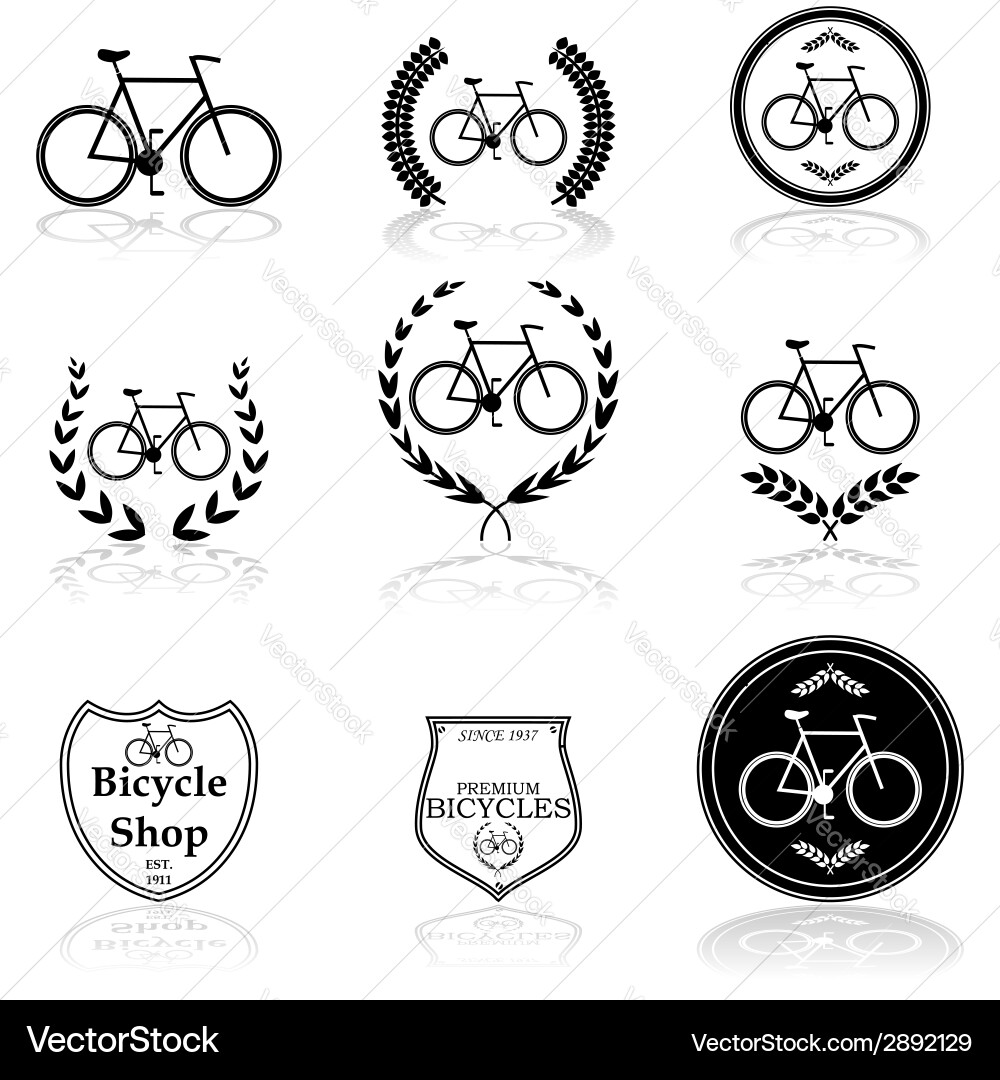 Bicycle Icon Set Vector Image
