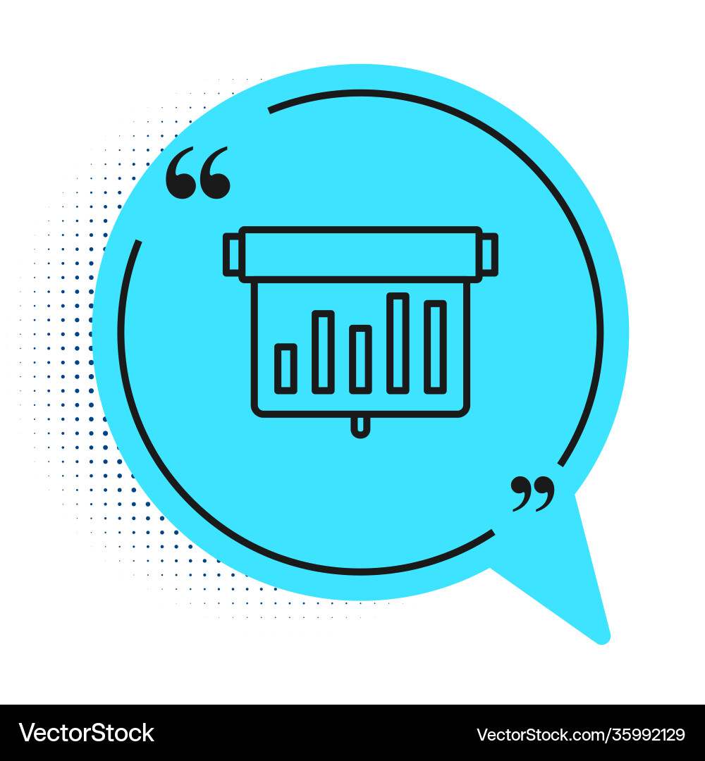 Black line board with graph chart icon isolated Black line board with graph chart icon isolated vector image