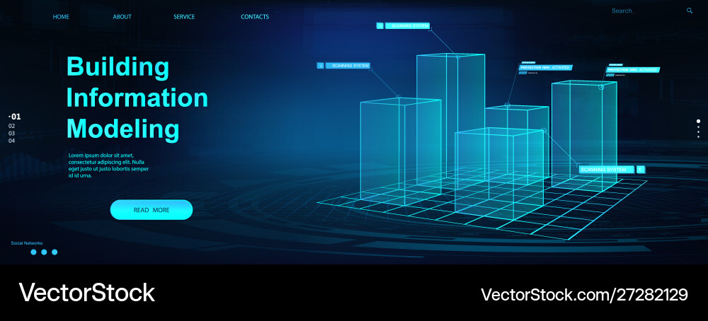 Building Information Modeling (BIM) Concept vector image