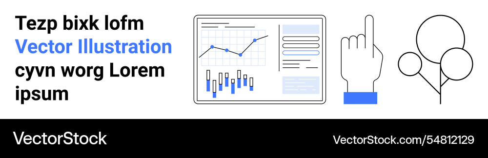Business data metrics and interactive analysis vector image