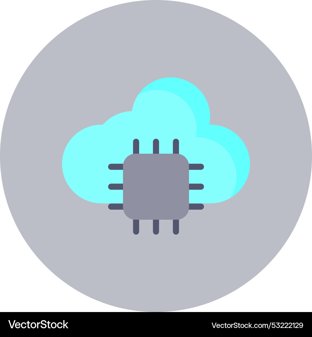 Cloud computing flat circle icon vector image