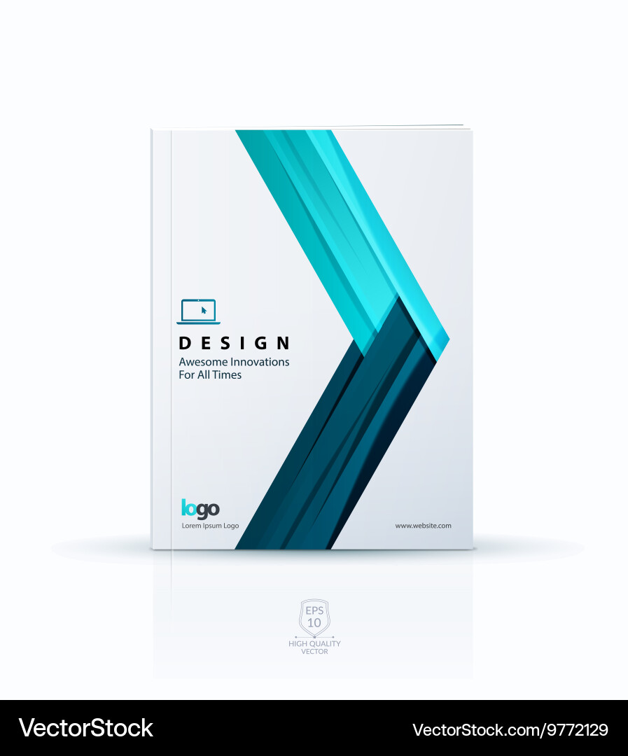 Cover design template with arrow in material style vector image