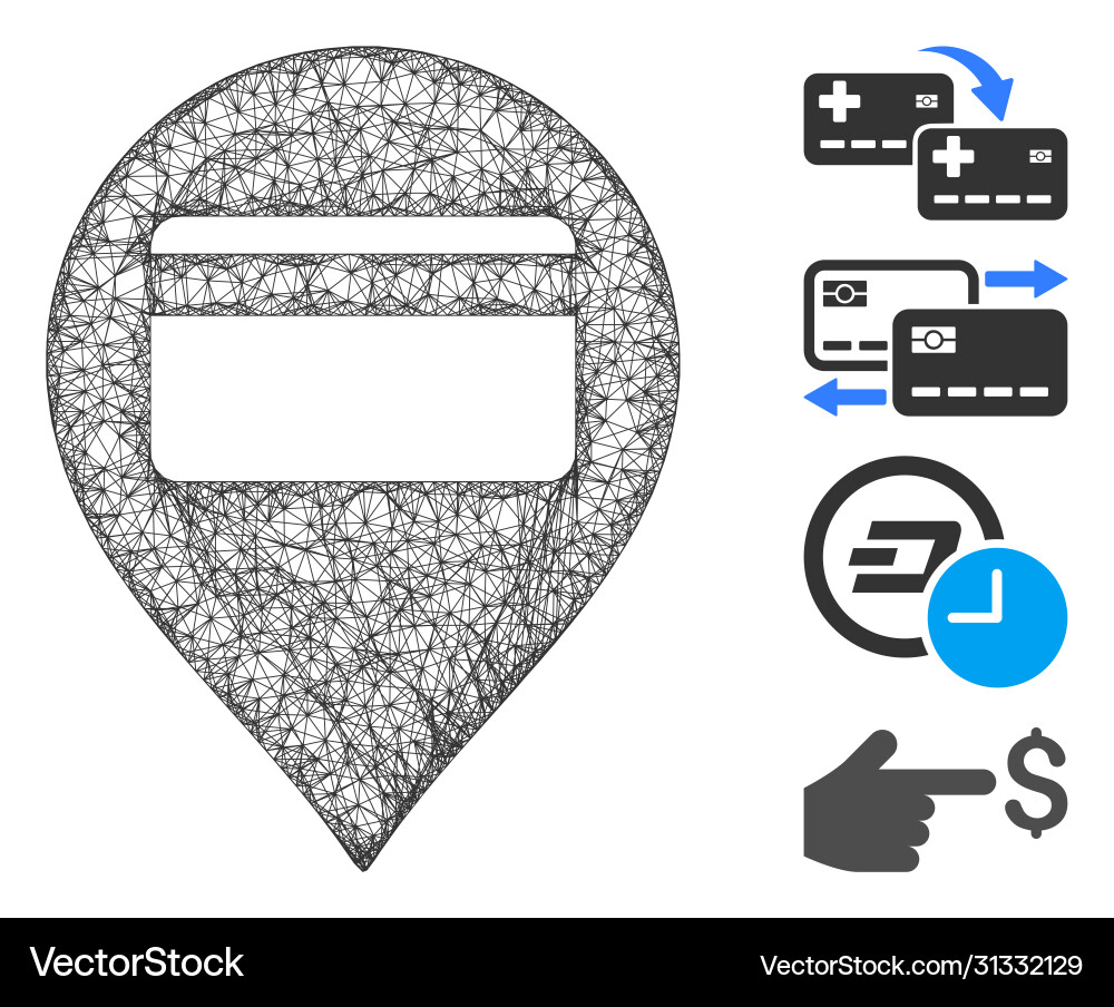 Credit card pointer web mesh vector image
