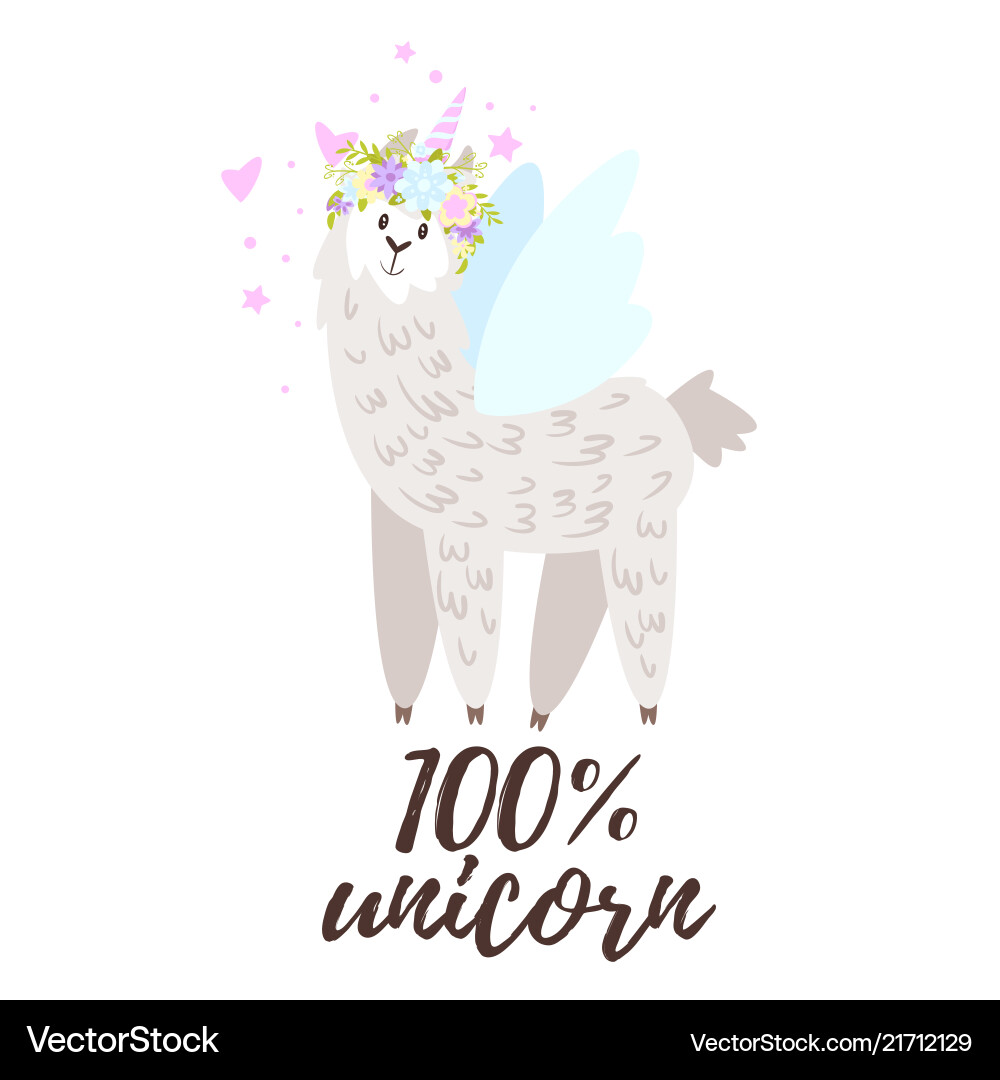 Design for tshirt with alpaca Vector Image
