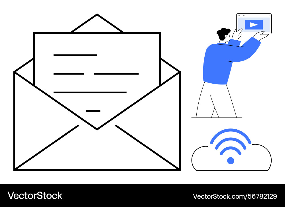 Digital communication with email cloud connection Digital communication with email cloud connection vector image