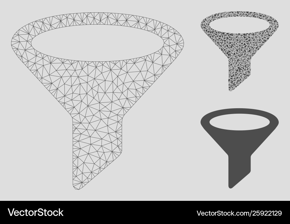 Filter mesh 2d model and triangle mosaic Vector Image