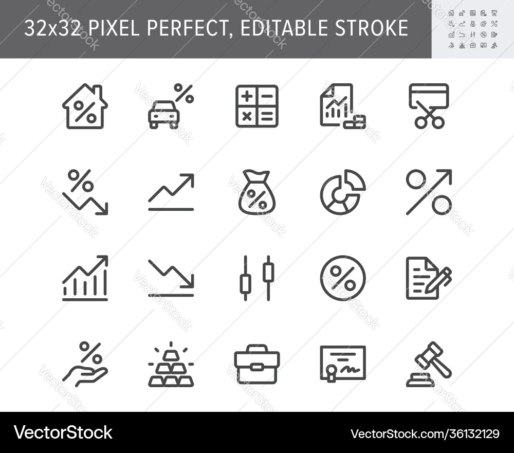 Finance investment simple line icons Finance investment simple line icons vector image