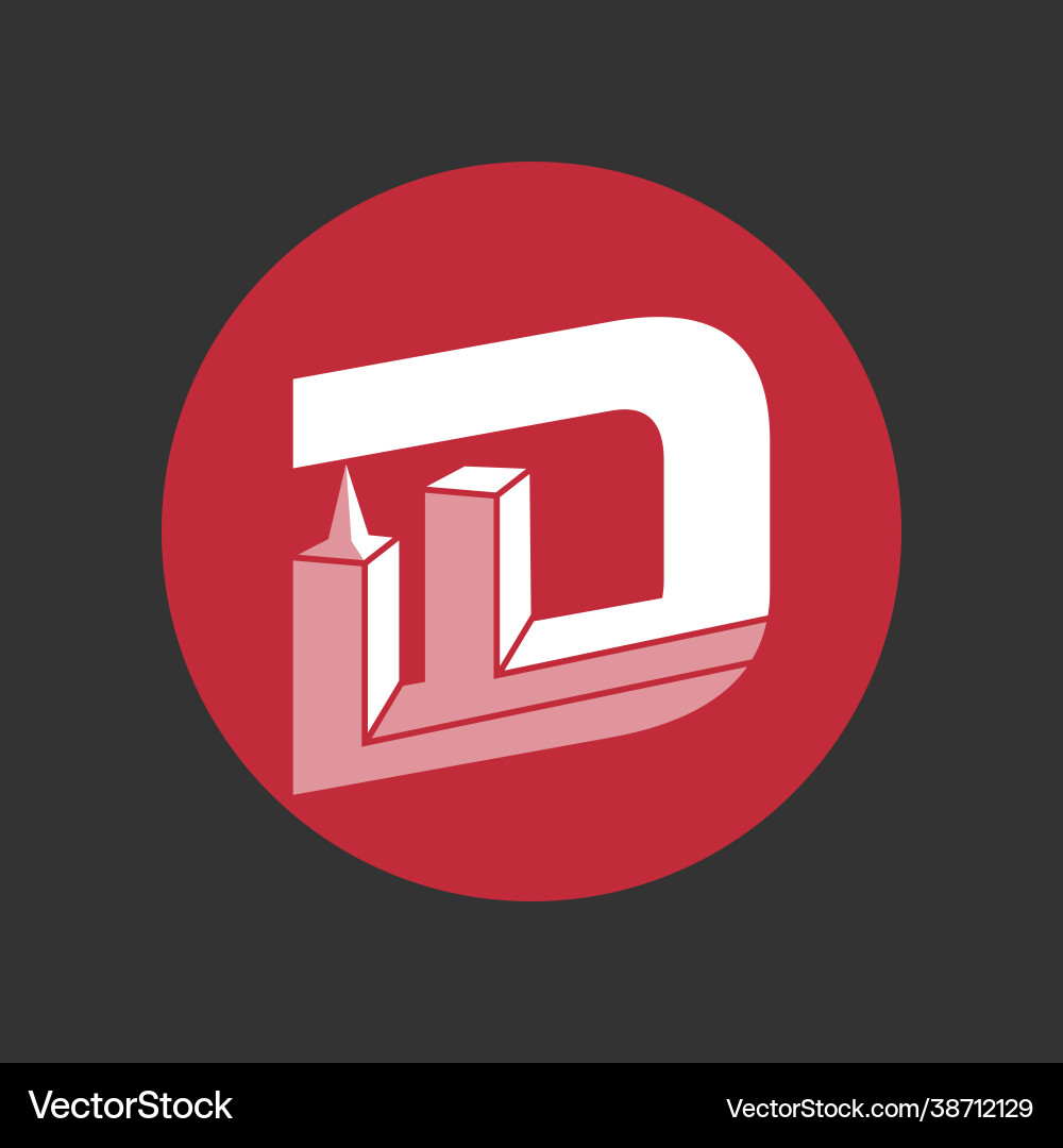 Gebäudebrief d Logo modernes Konzeptelement Gebäudebrief d Logo modernes Konzeptelement vektorbild