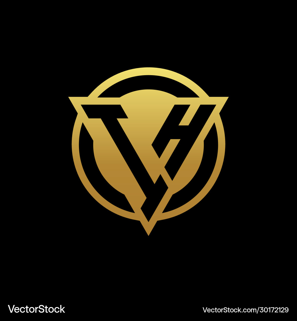 Ih logo monogram with triangle shape and circle Vector Image