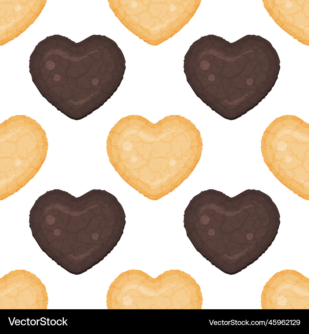 Seamless pattern from cookies in the shape vector image