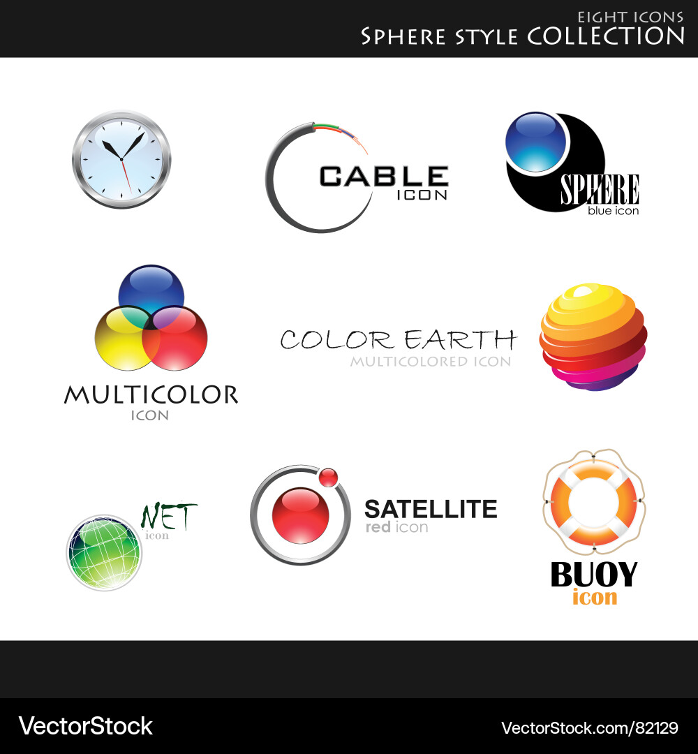 Sphere Icon Collection Vector Image