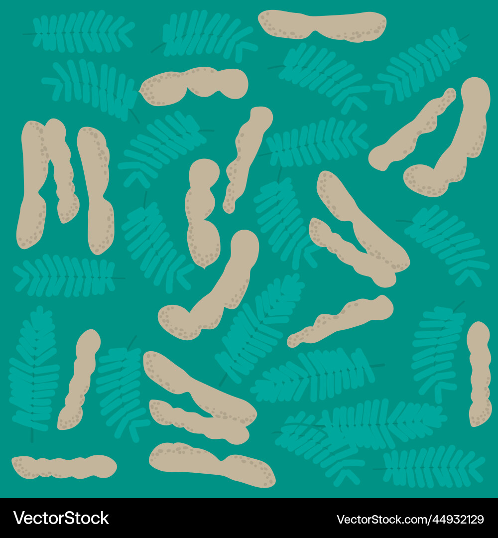 Tamarind print pattern background with vector image