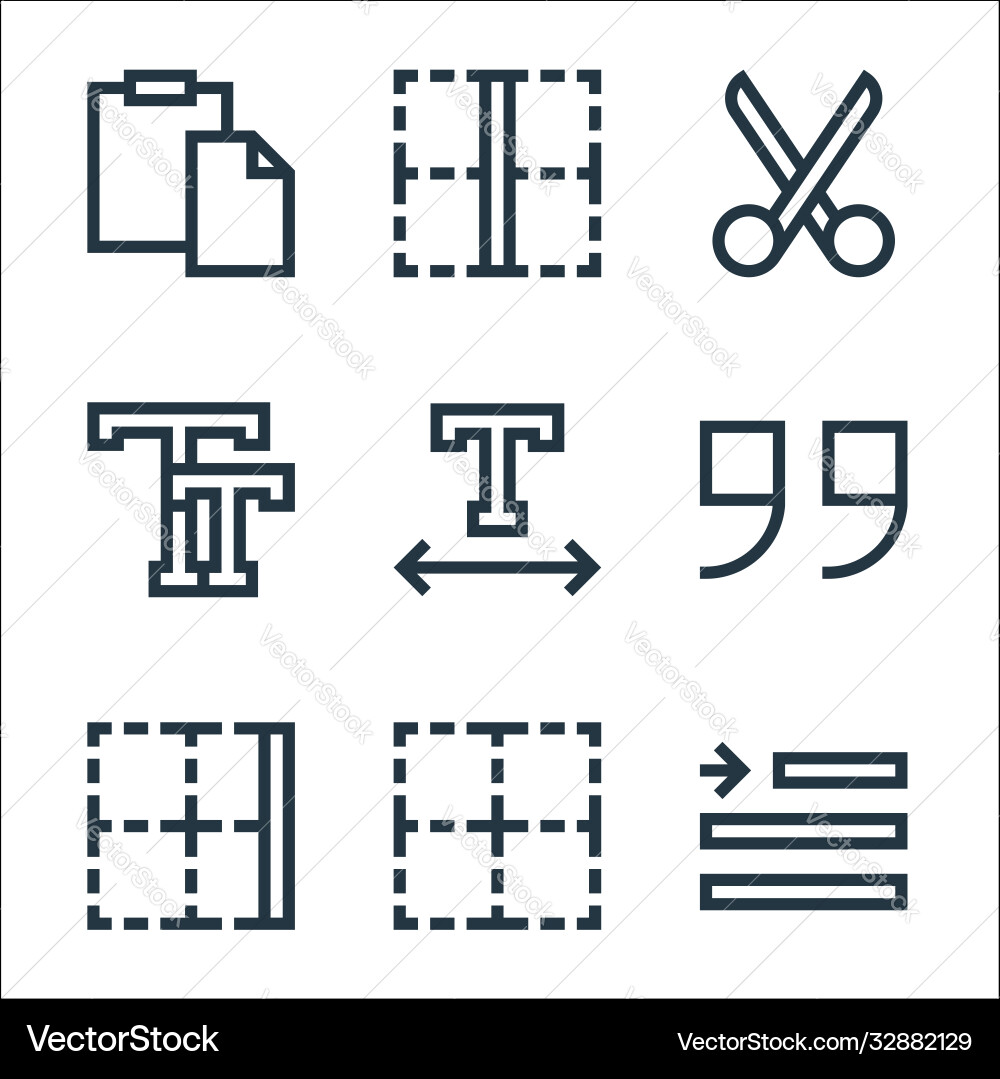 Text editor line icons linear set quality Text editor line icons linear set quality vector image