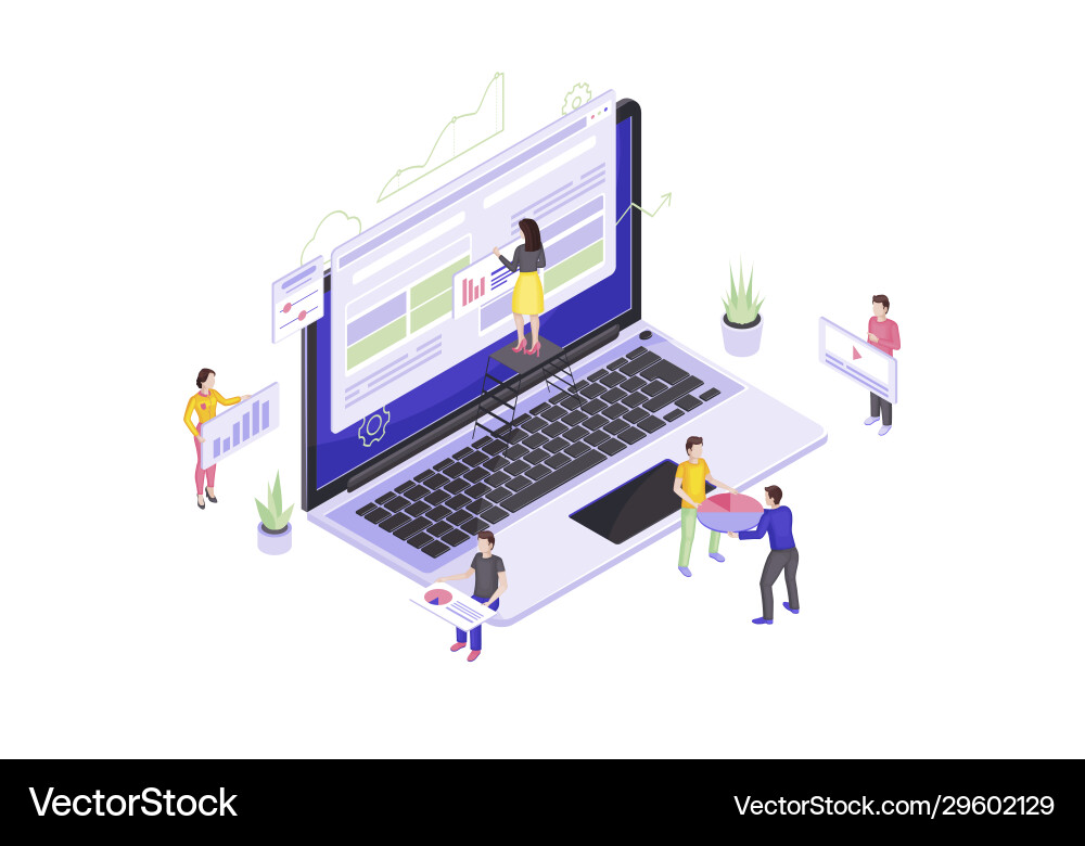 Web design and development isometric Vector Image