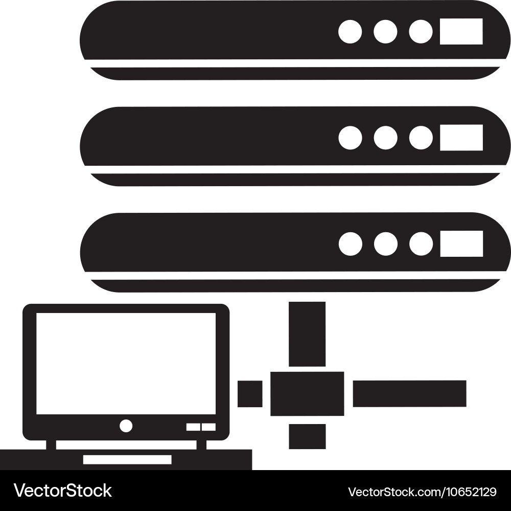 Web hosting and computer icon Vector Image