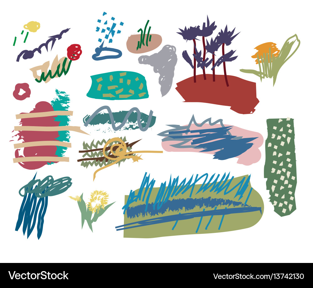 Abstract set isolated on white elements spring vector image