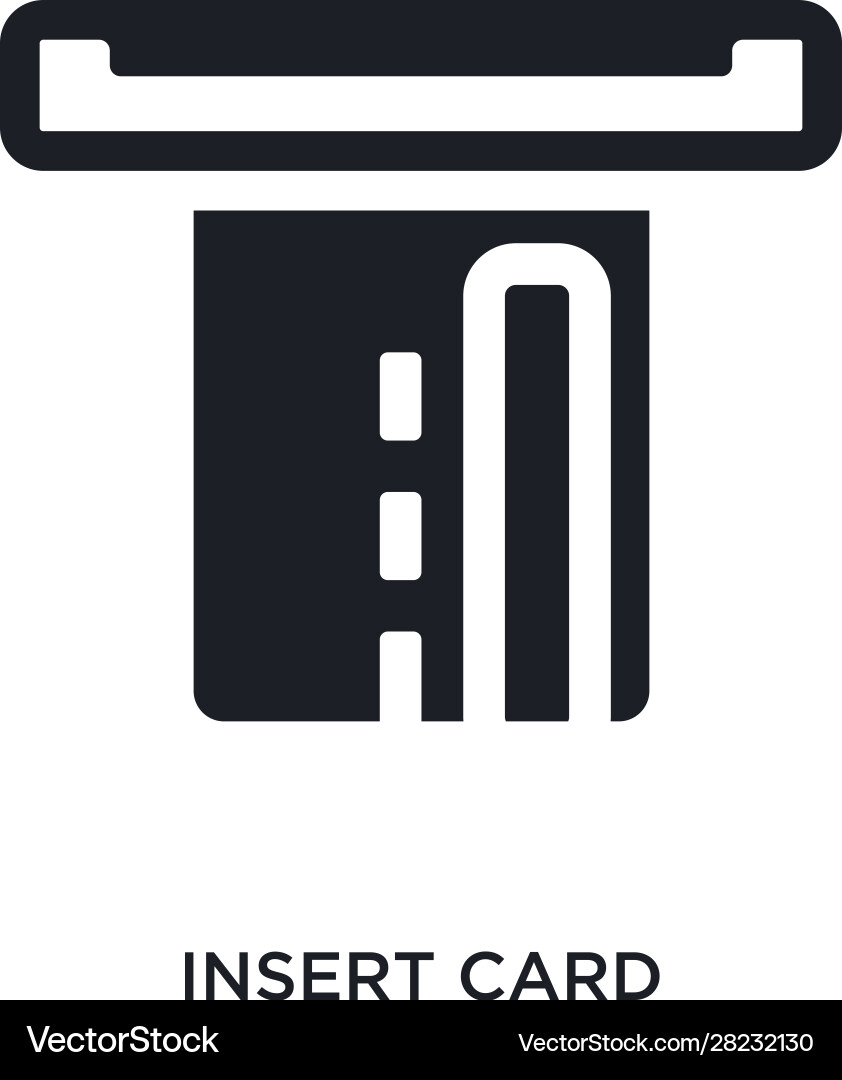 Black insert card isolated icon simple element vector image